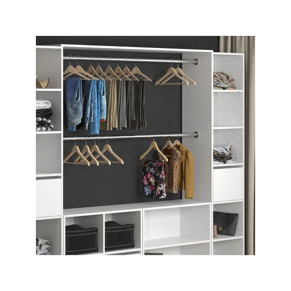 Grande penderie complète blanche Dressing ouvert Dressing chambre