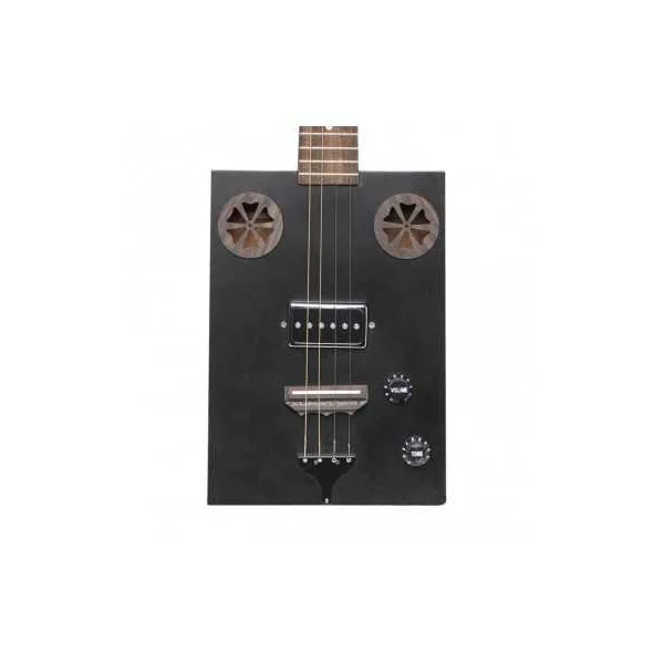 Guitare Cigar Box Electro J.N. Guitars CASK-HOGSCOAL SAPELE NOIR