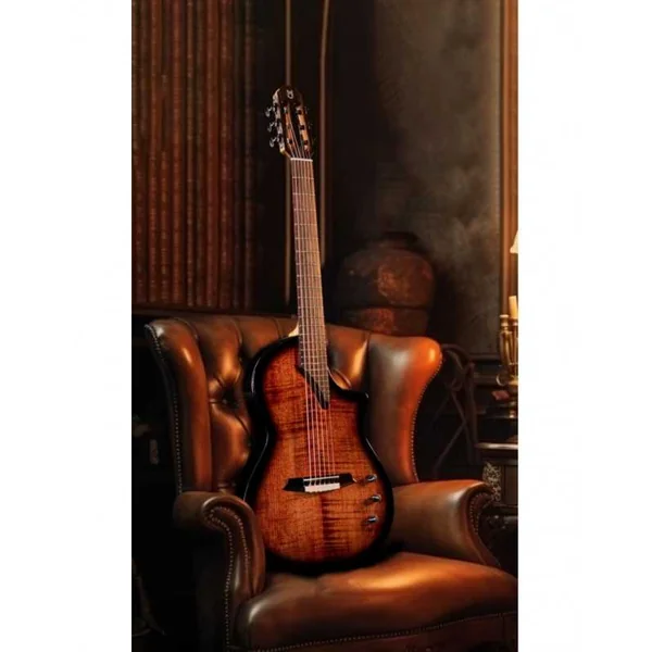 Guitare Classique Electro MARTINEZ Hispania Cognac + Housse