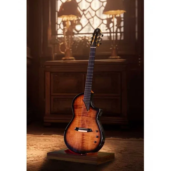 Guitare Classique Electro MARTINEZ Hispania Cognac + Housse