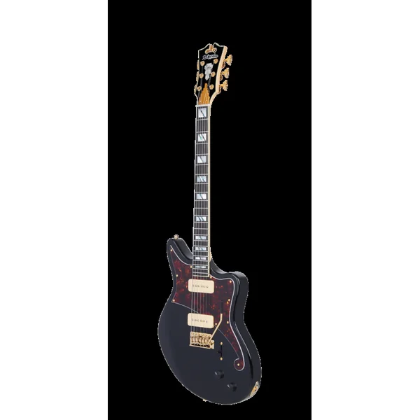 Guitare Electrique D'ANGELICO Deluxe Bedford Solid Black