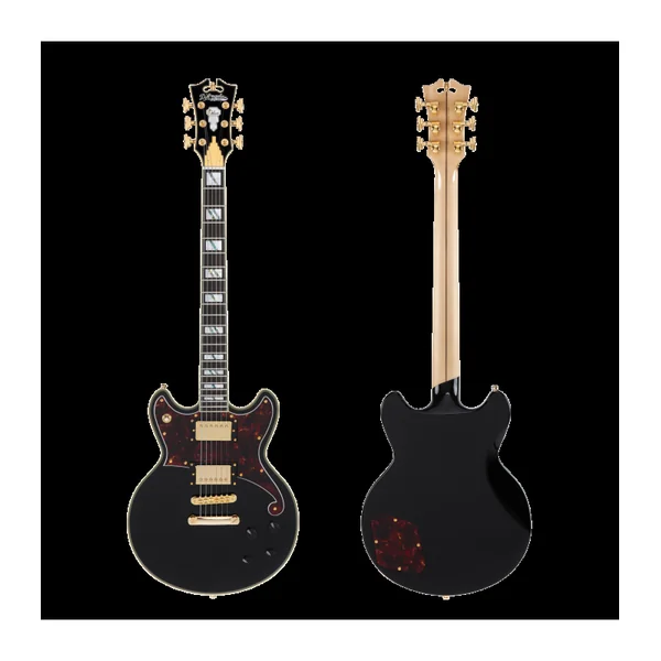 Guitare Electrique D'ANGELICO DELUXE BRIGHTON SOLID BLACK