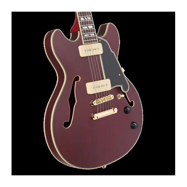 Guitare Electrique D'ANGELICO DELUXE MINI DC SATIN TRANS WINE