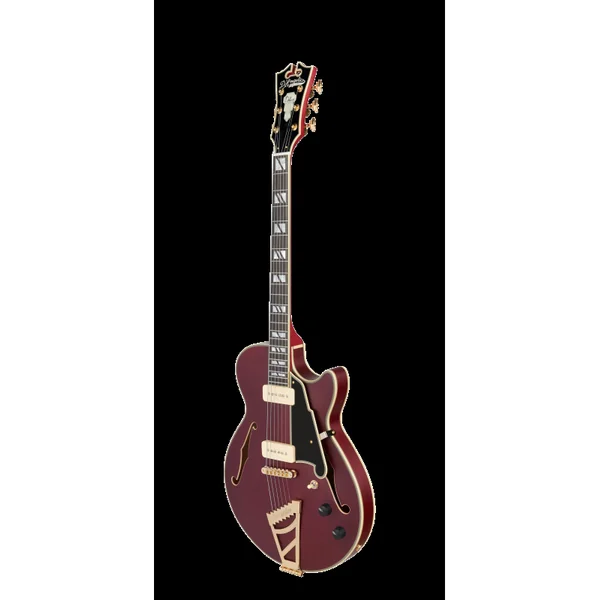 Guitare Electrique D'ANGELICO DELUXE SS SATIN TRANS WINE