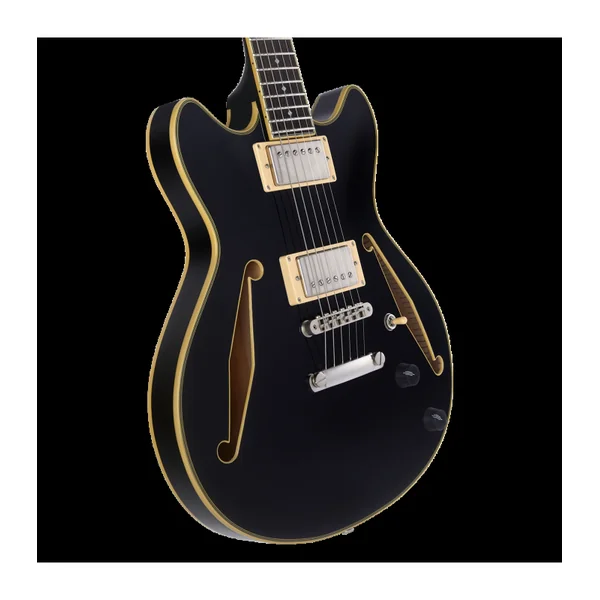 Guitare Electrique D'ANGELICO EXCEL MINI DC TOUR SOLID BLACK