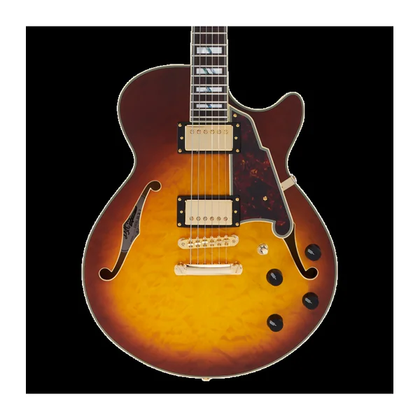 Guitare Electrique D'ANGELICO EXCEL SS XT Iced Tea Burst Quilt