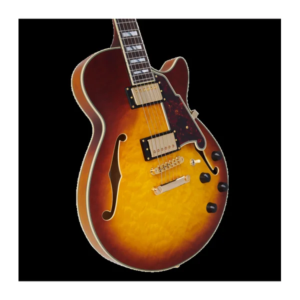 Guitare Electrique D'ANGELICO EXCEL SS XT Iced Tea Burst Quilt
