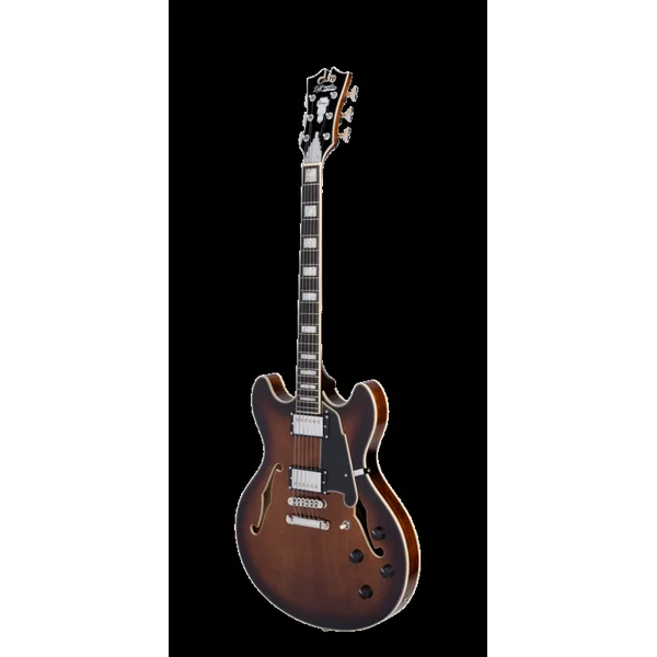 Guitare Electrique D'ANGELICO PREMIER DC BROWN BURST