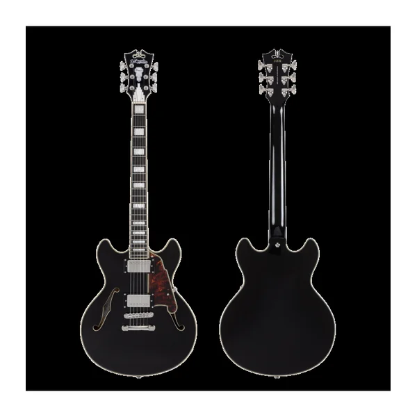 Guitare Electrique D'ANGELICO PREMIER MINI DC BLACK FLAKE
