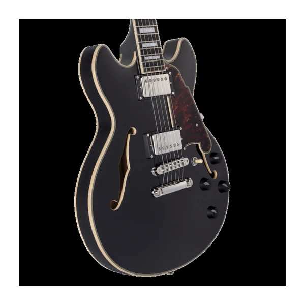 Guitare Electrique D'ANGELICO PREMIER MINI DC BLACK FLAKE