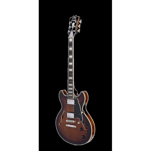 Guitare Electrique D'ANGELICO PREMIER MINI DC BROWN BURST