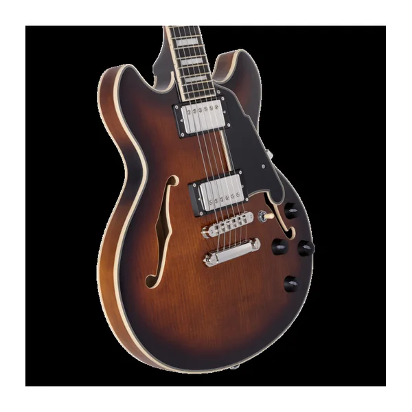 Guitare Electrique D'ANGELICO PREMIER MINI DC BROWN BURST