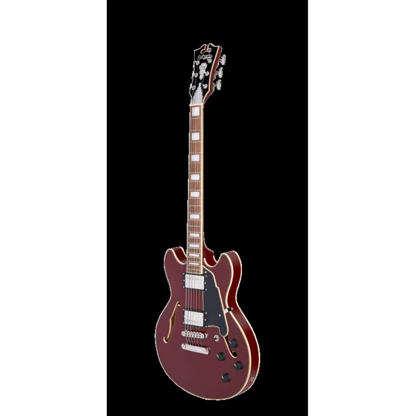 Guitare Electrique D'ANGELICO Premier Mini DC Burnt Red