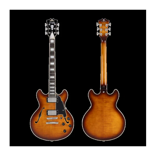 Guitare Electrique D'ANGELICO PREMIER MINI DC DARK ICED TEA BURST