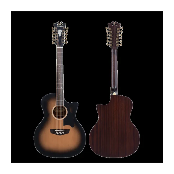 Guitare Folk Electro 12 Cordes D'ANGELICO PREMIER FULTON AGED BURST