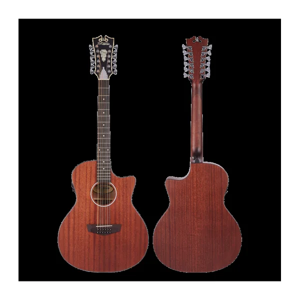 Guitare Folk Electro 12 Cordes D'ANGELICO Premier Fulton LS Mahogany Satin