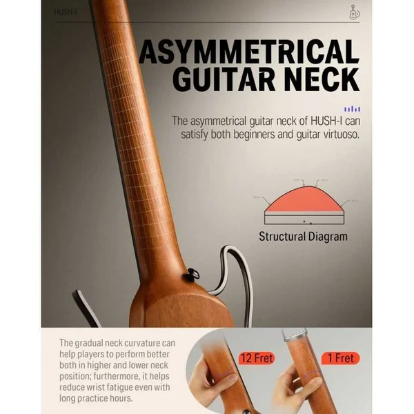 Guitare Folk Electro Donner HUSH-I Travel Guitar MH Nat