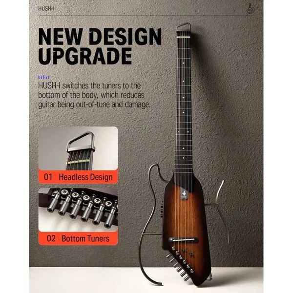 Guitare Folk Electro Donner HUSH-I Travel Guitar MH SB