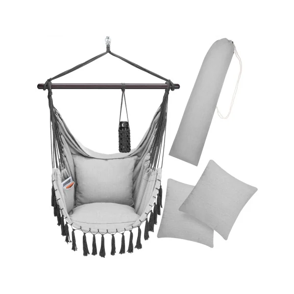 Hamac chaise suspendu grise Chaise hamac à suspendre Hamac de jardin Hamac extérieur