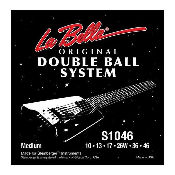 Jeu de Cordes pour Guitare Electrique LA BELLA HEADLESS 10-46