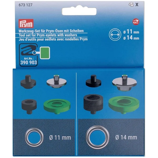 Jeu d'outils pour oeillets 11 et 14 mm - Compatible avec la pince Vario Creative Tool - Prym