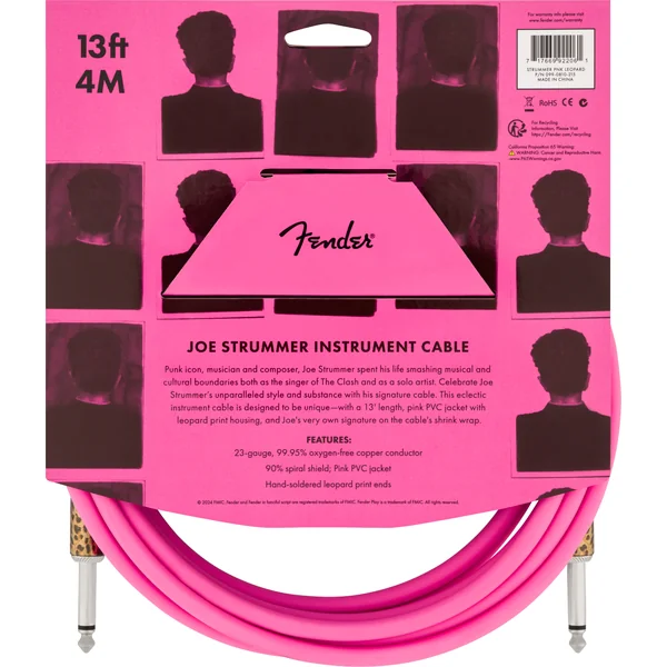Joe Strummer 13-ft Instrument Cable - Pink Leopard