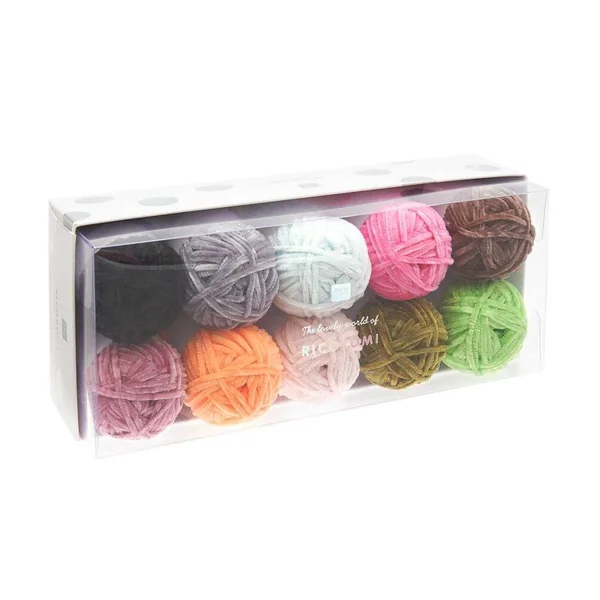 Kit de 10 Pelotes de Fil Chenille Ricorumi Nilli Nilli Fashion - Rico Design