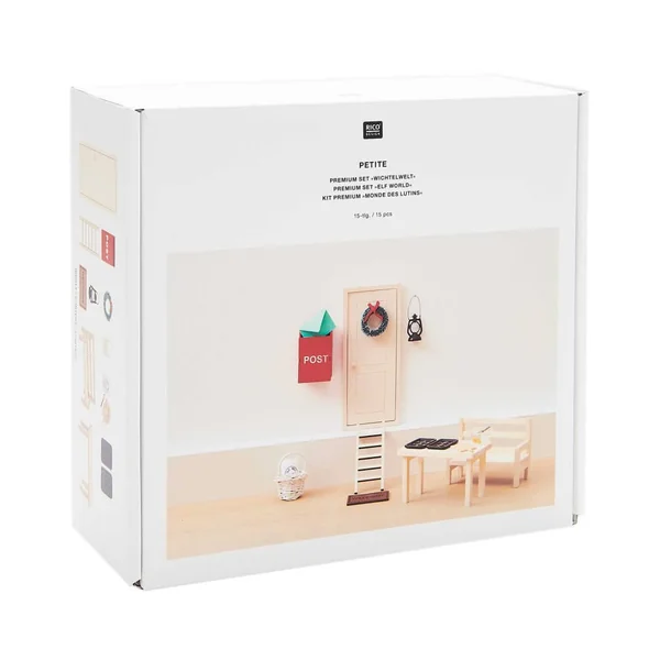 Kit débutant composé de 15 pièces appartenant à la gamme Monde des lutins de la marque Rico Design