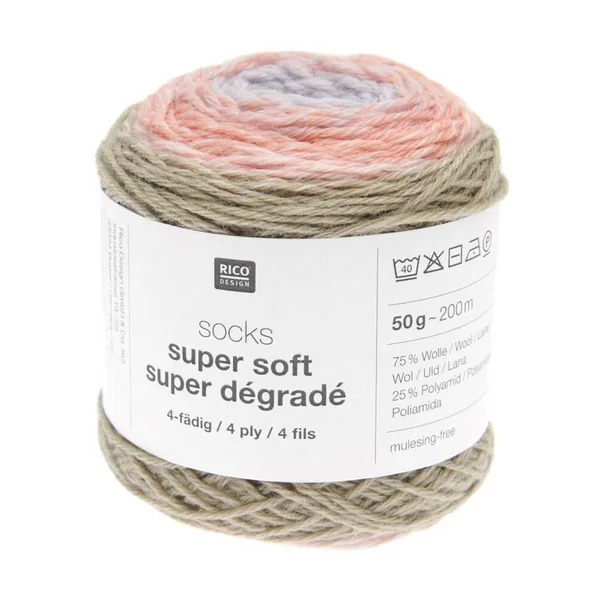 Laine à chaussette Socks Super Soft Super Dégradé 4 fils - Rico Design