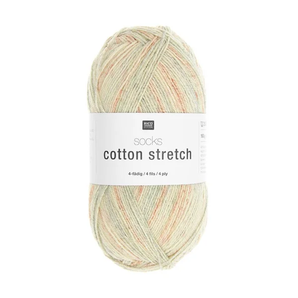 Laine à chaussettes Socks Cotton Stretch 4 fils 100 gr – Confort et élasticité - Rico Design