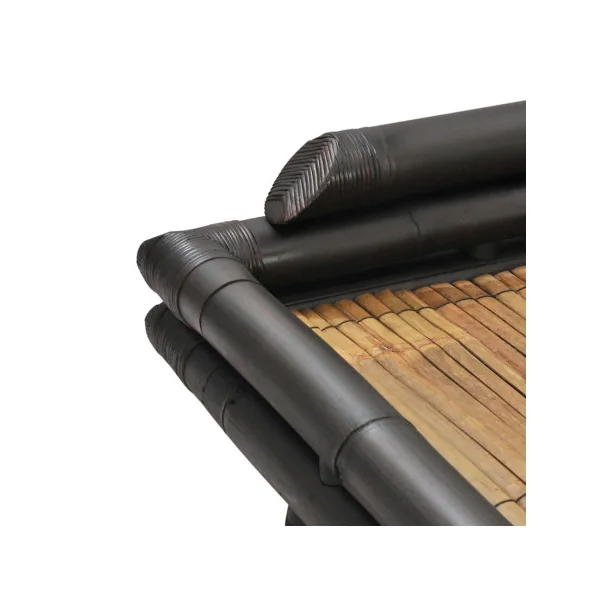 Lit bambou 180x200 cm marron foncé lit adulte véritable bambou lit deux places
