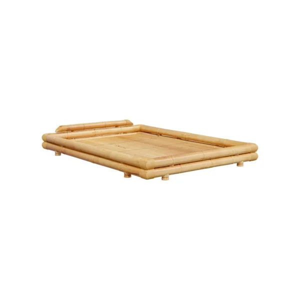 Lit bambou 200x200 cm naturel lit adulte véritable bambou lit deux places