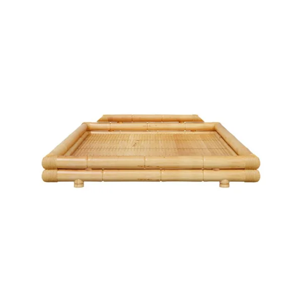 Lit bambou 200x200 cm naturel lit adulte véritable bambou lit deux places