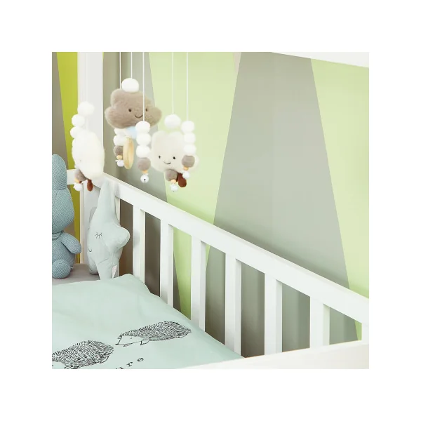 Lit montessori blanc lit cabane 90x200 cm avec barrières lit enfant avec sommier lit maison