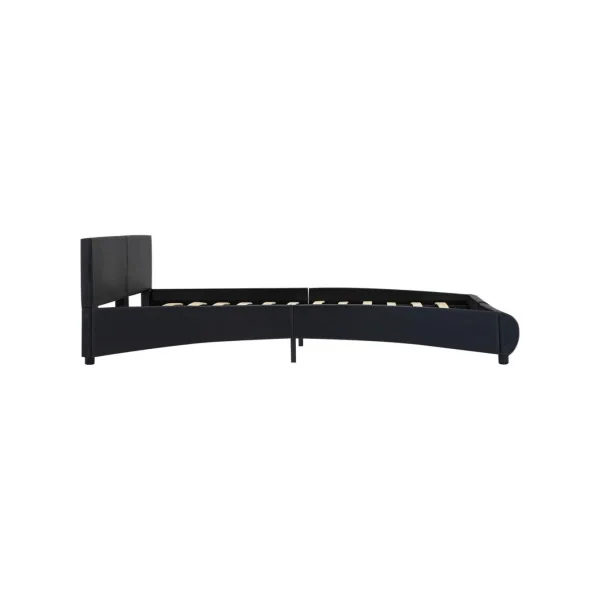 Lit simili cuir noir LED cadre de lit noir (3 tailles) lit adulte lit deux places