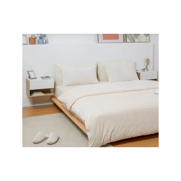 Lot 2 tables chevet chêne clair et blanc Table de nuit suspendu chevet chambre design