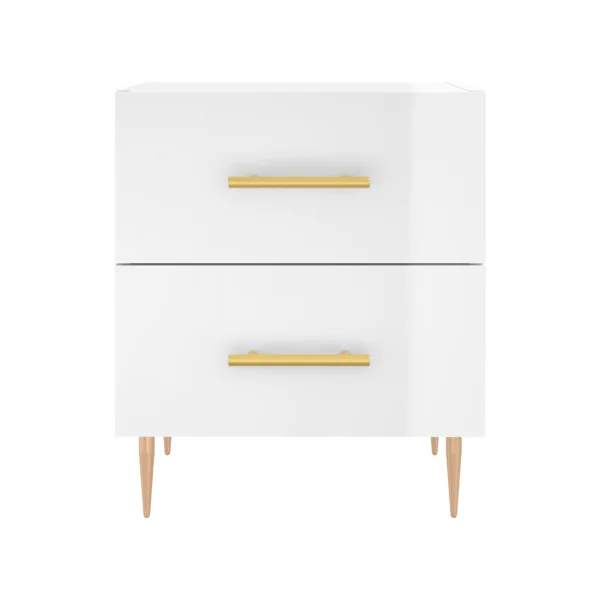 Lot 2 Tables de Chevet Blanc Brillant Table de Nuit Tendance