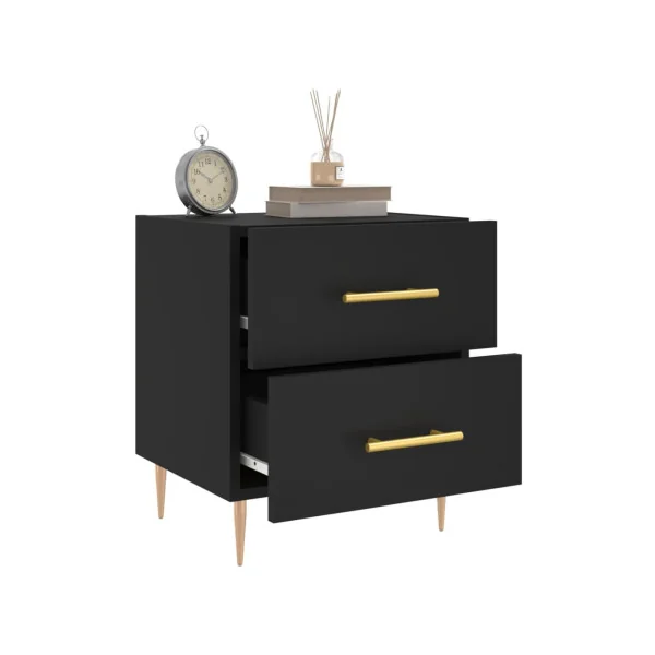 Lot 2 Tables de Chevet Noir Table de Nuit Tendance