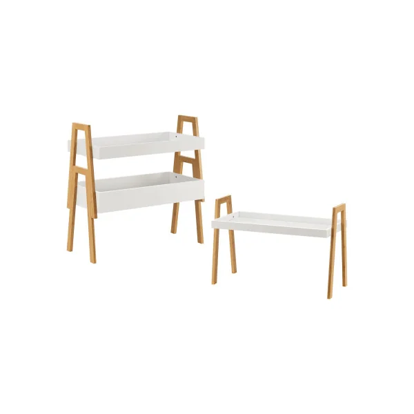 Lot 3 Étagères plantes 3 niveaux en Bambou Support plantes Support pot de fleur Etagère plante intérieure