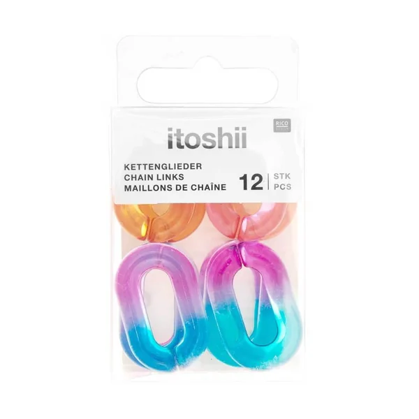 Lot de 12 Maillons de Chaîne Brillance Itoshii - 19 x 31 x 5 mm - Rico Design