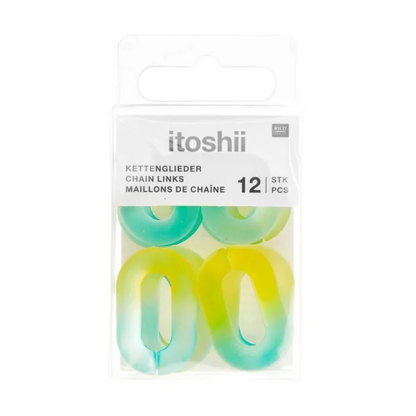 Lot de 12 Maillons de Chaîne Mat Itoshii - 19 x 31 x 5 mm - Rico Design