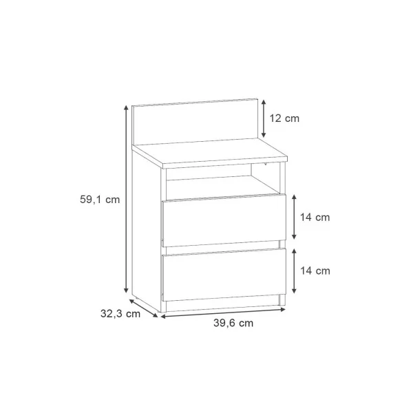 (Lot de 2) Table de chevet anthracite et chêne 2 tiroirs Table de nuit en bois Chevet de lit moderne