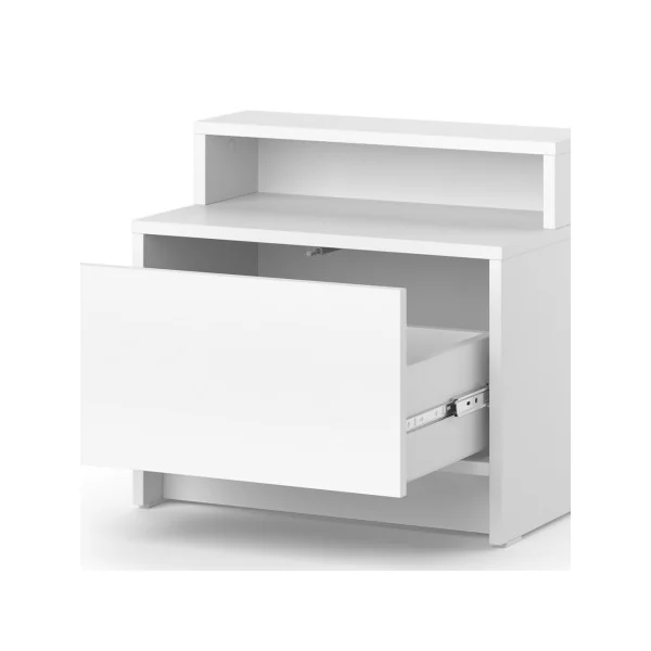 (Lot de 2) Table de chevet blanche 1 tiroir Table de nuit en bois Chevet de lit moderne