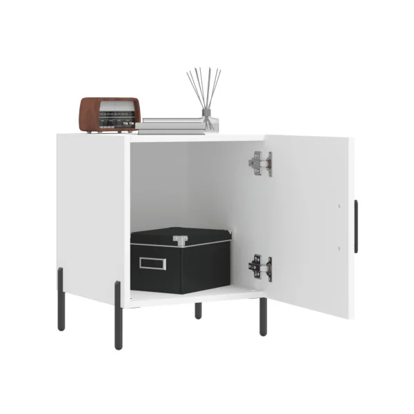 Lot de 2 Tables de Chevet Blanc Tables de Nuit 1 Porte