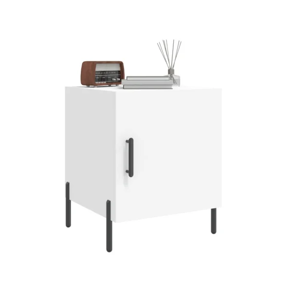 Lot de 2 Tables de Chevet Blanc Tables de Nuit 1 Porte