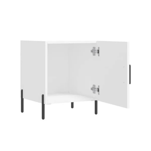 Lot de 2 Tables de Chevet Blanc Tables de Nuit 1 Porte