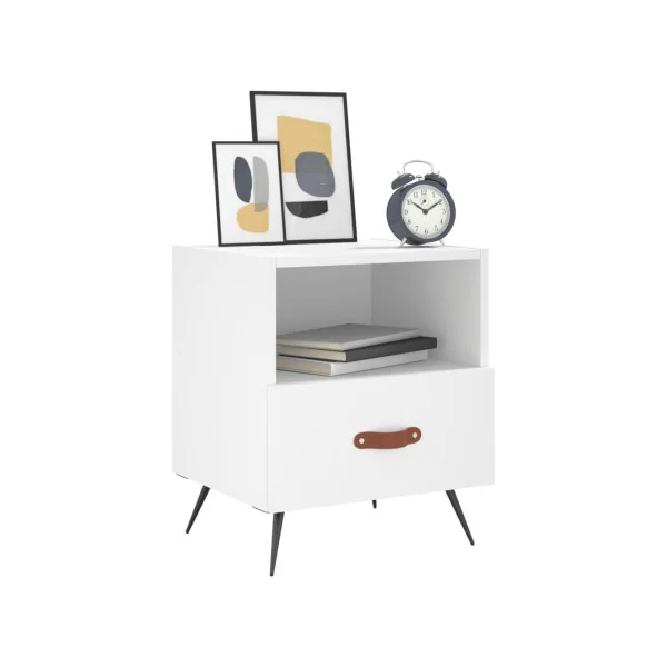Lot de 2 Tables de Chevet Blanc Tables de Nuit 1 Tiroir