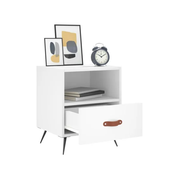 Lot de 2 Tables de Chevet Blanc Tables de Nuit 1 Tiroir