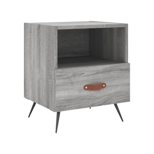 Lot de 2 Tables de Chevet Chêne Gris Tables de Nuit 1 Tiroir