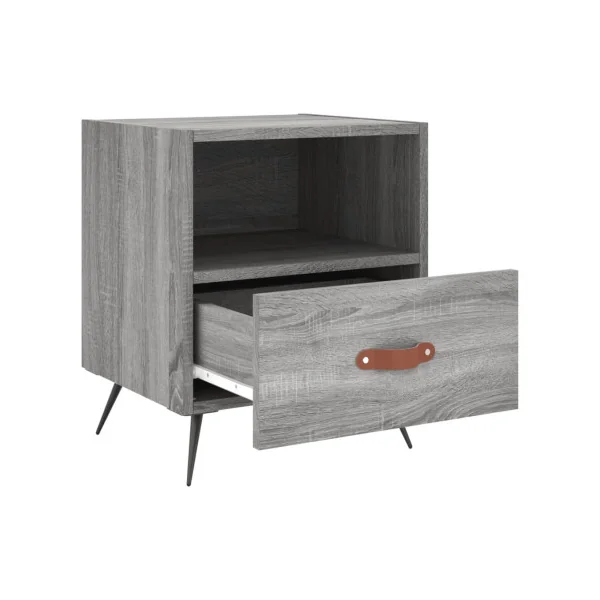 Lot de 2 Tables de Chevet Chêne Gris Tables de Nuit 1 Tiroir